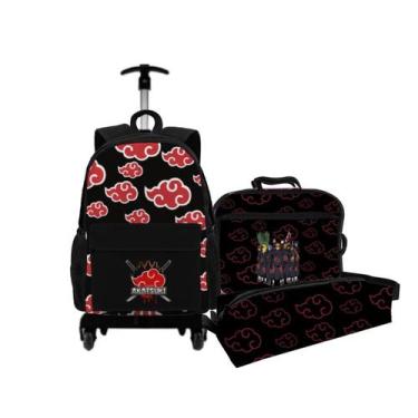Imagem de Kit Mochila Com Carrinho + Lancheira Térmica + Estojo Personalizado Pe
