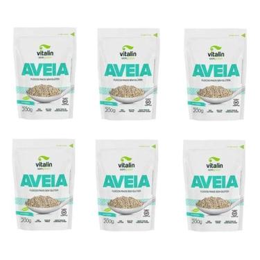 Imagem de Kit 6 X Aveia Flocos Finos Sem Glúten Vitalin 200G