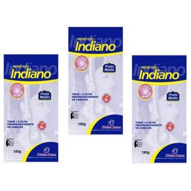 Imagem de Hene em Gel Divina Dama Indiano 03x180gr Preto Medio (Preto Natural) P