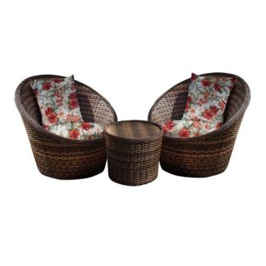 Imagem de Conjunto de Poltronas Fibra Sintética Bola - 2 Poltronas + 1 Mesa Cent