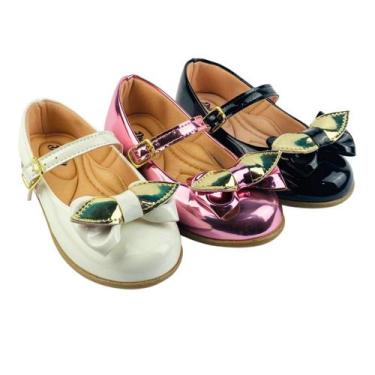 Imagem de Kit Com 3 Pares Sapatilha Infantil Menina Boneca Verniz Confortável SP