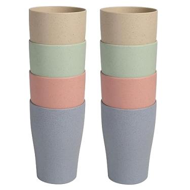 Imagem de WANBY Copos de plástico 4 cores, copos de bebida, copos de água seguros para lava-louças, para suco de água, coquetel, acampamento portátil (375 ml, 8 peças)