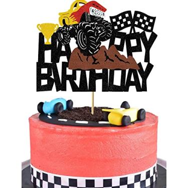 Imagem de Finestore168 Monster Truck Cake Topper Happy Birthday Monster Car Cake Topper Party Decoration for Gamers Boys Girls Kids Birthday Party Supplies