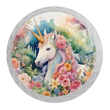 Imagem de Puxadores de armário de vidro unicórnio de 35 mm, pacote com 4 puxadores de porta de gaveta para cozinha, banheiro, casa, armário, cômoda, móveis, sala de estar, guarda-roupa, ferragens