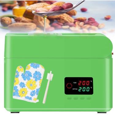 Imagem de Prensa de óleo digital de controle de temperatura com luvas isolantes térmicas, máquina de extração de óleo de semente com fechamento automático da tampa, totalmente automática, com caixa de