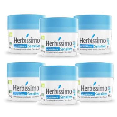 Imagem de Kit 6 Desodorante Creme Herbissimo Sensitive Antitranspirante 55g