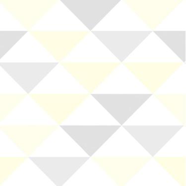 Imagem de Papel De Parede Triangulo Geométrico Amarelo Cinza Branco
