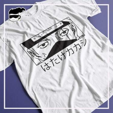 Imagem de Camiseta Kakashi Hatake Unissex Anime Naruto - Kamisetas Otaku, Branco