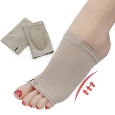 Imagem de Palmilha para fascite plantar meias aliva dores pés esporão - SWG, Beg