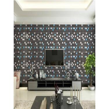 Imagem de Autoadesivo Papel De Parede Pastilha De Vidro 2mx61cm Com Textura Fosc