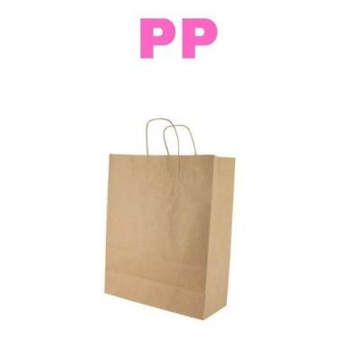 Imagem de 50 Sacolas Kraft Pp Alça Torcida Menor Preço Tam 24x18x10,5 - MLBPEL