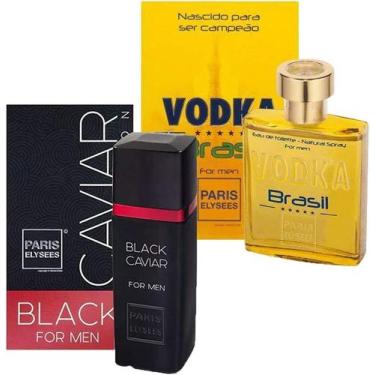 Imagem de  Kit perfume Black Caviar + Vodka Brasil - Paris Elysees
