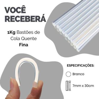 Imagem de Refil Bastão Cola Quente Branca Preta Amarelo Artesanato - Escolha Seu