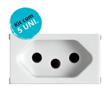 Imagem de Kit 5x Modulo Tomada 2p+t 20a Branca Ilus Siemens 5ub99004 - Soprano