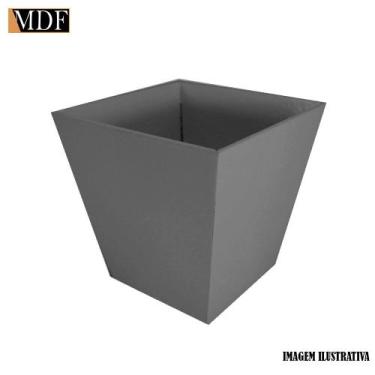 Imagem de Kit 25 Cachepot Liso Borda Reta 13,5x13,5 Mdf Madeira Pintado - ATACAD