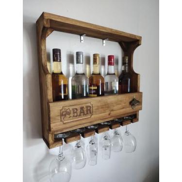 Imagem de Bar Adega de Parede com Abridor 55x45 BA5545 - Estilo Rustico Sapirang