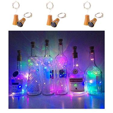 Imagem de Pacote com 6 lâmpadas de garrafa de vinho movidas a energia solar, 20 luzes solares de cortiça de cobre à prova d'água LED para casamento, Natal, ao ar livre, férias, jardim, pátio, decoração de