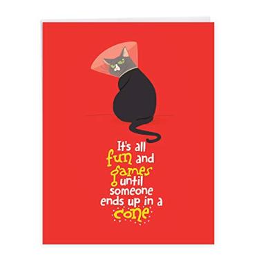 Imagem de NobleWorks - Cartão de felicitações grande Get Well Pussycat From Us 21 x 28 cm com envelope (1 pacote) Grandes Jumbo Catty Cards J6558BGWG-US