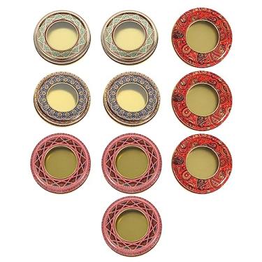 Imagem de Lata de metal redonda vazia jarra de lata: 10 peças de caixa de estanho para ervas com tampa transparente para vela com tampa rosqueada, latas de metal para chá, doces, café