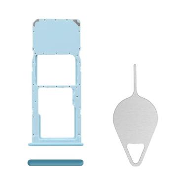 Imagem de BESJMYT Substituição para bandeja de cartão SIM Samsung Galaxy A71 (versão SIM único) Prism Crush Blue Card Slot Suporte adaptador com ejetor de agulha para A71 SM-A715F