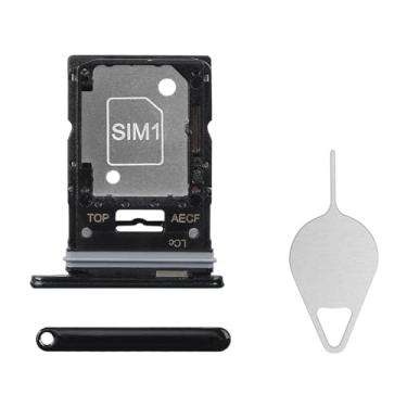 Imagem de BESJMYT Substituição para bandeja de cartão SIM Samsung Galaxy A53 5G (versão SIM único) Adaptador de suporte de slot de bandeja de cartão preto com ejetor de agulha para A53 5G SM-A536U SM-A536U1