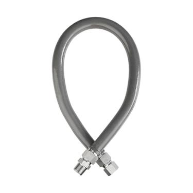 Imagem de PLUMBINGMASTER 61.0 cm 3/4 "MIP x 3/10.2 cm FIP conector de gás flexível FIP fornecimento de mangueira (2.5 cm OD), linha flexível de gás revestida de PVC cinza, mangueira de gás de fluxo total para