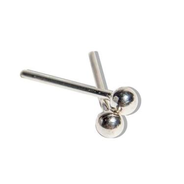 Imagem de Brinco Infantil Bolinha 2mm Prata 925 - CristaisdeCurvelo