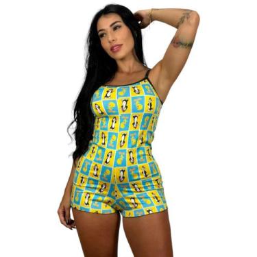 Imagem de Macaquinho Pijama Estampado Temático Divertido Ondinha Regulável Roupa
