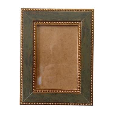 Imagem de Moldura Provençal com Gravação de Bolinhas para Quadros e Fotos e Fundo MDF e Acetato - 3,4x1,2 Cor:VERDE MARMORIZADO;Ta