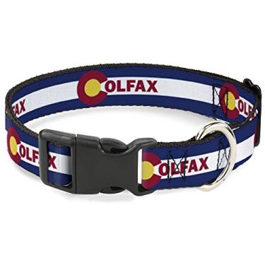 Imagem de Buckle-Down Coleira com clipe de plástico – Bandeira Colfax Colorado – 1,27 cm de largura – Serve para pescoço de 22,86 a 38,10 cm – Grande
