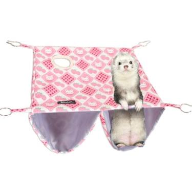 Imagem de Copfeu Rede de acessórios para gaiola de furão, para o verão, impermeável, respirável, rede para furões, rede grande de camada dupla com 2 furos para brincar para rato, porquinho-da-índia, coelho,