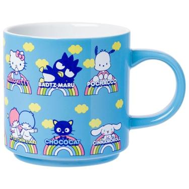Imagem de Silver Buffalo Caneca de cerâmica empilhável Sanrio Hello Kitty and Friends Rainbow Cloud 368 g