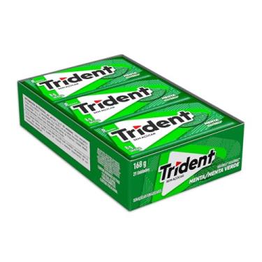 Imagem de Chiclete Trident Menta Sem Açúcar - Caixa com 21 unid. de 8g