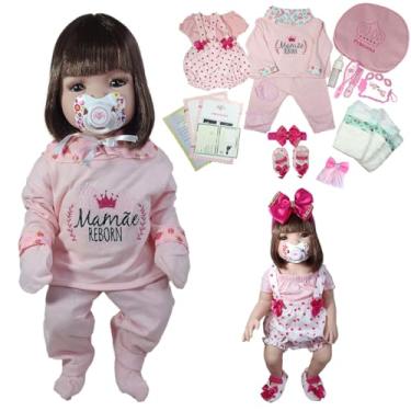 Imagem de Bebê Reborn Menina 100% Silicone Enxoval Completo + 30 Itens