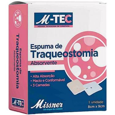 Imagem de Curativo de Espuma Absorvente Traqueostomia M-TEC 8cmx9cm - unidade - 