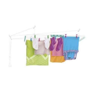 Imagem de Varal De Teto 100 Cm Grande Apartamento Reforçado Lavanderia - Secalux