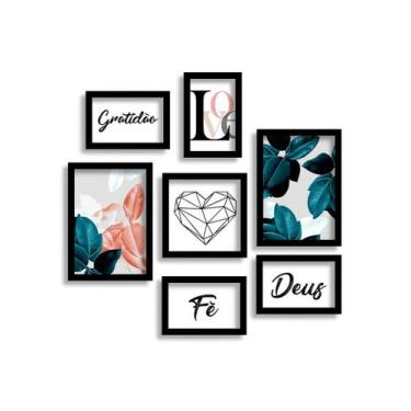 Imagem de Kit 7 Placas Quadros Decorativos para sua Casa Love Gratidão 60x70 - P