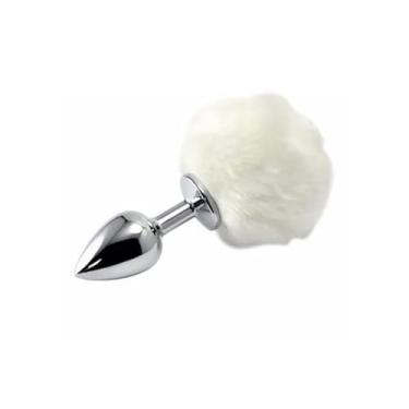Imagem de Plug Anal Cônico 3cm Com Rabo Coelho Branco- Lovetoys
