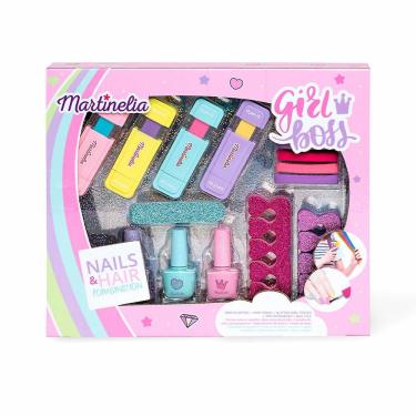 Imagem de Conjunto de maquiagem infantil Martinelia Girl Boss Nail & H