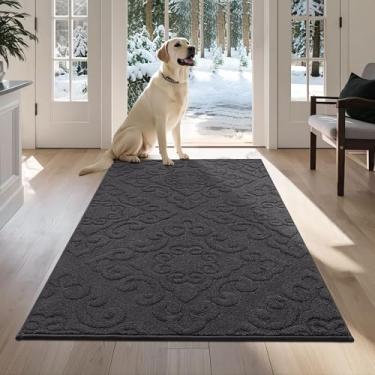 Imagem de COSY HOMEER - Tapete de porta antiderrapante para entrada 91 x 152 cm, tapetes absorventes de boas-vindas laváveis para capachos de sujeira, tapetes de entrada para capachos dianteiros traseiros e