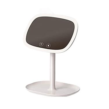 Imagem de AKALNNB Espelho de maquiagem, luz de preenchimento de luz dormitório espelho de penteadeira de mesa, coqueteleira de mesa menina estudante espelho princesa