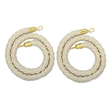 Imagem de Cauda de barreira de corda tecida de pontais, suporte de poste VIP corda de cânhamo trançada para banco/hotel/hospital/parque infantil/exposição/feira comercial, corda de tapete vermelha para interior