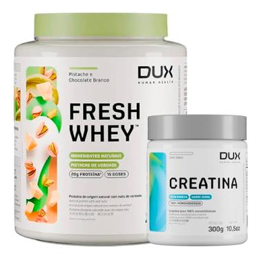 Imagem de Kit DUX - Fresh Whey 450g + Creatina Monohidratada 300g (450g, Pistache com Chocolate Branco)