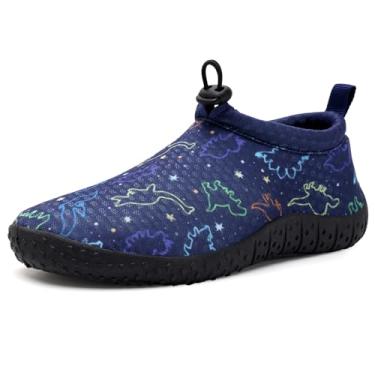 Imagem de WateLves Meias aquáticas para crianças, meninos e meninas, secagem rápida, leves, antiderrapantes com sola grossa flexível para praia, piscina, surfe, Dinossauros, 17