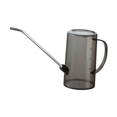 Imagem de WeiLaiKeQi a rega pequena lata com marcas de medição portátil pátio use o quintal de rega prática Kettle aço inoxidável bico longo, Cinza 1000ml