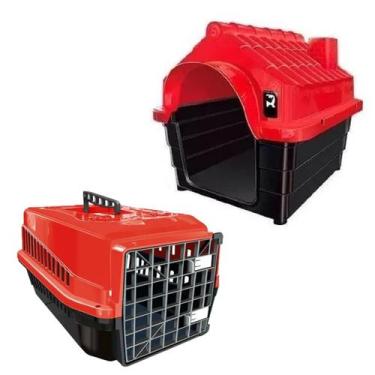 Imagem de Caixa Transporte Animais Médio Porte e Casinha Plástica N4 - MecPet