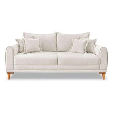 Imagem de Sofá Living 2 Lugares Bouclê 1.60m Pés Em Madeira Bz Home - Bz Home De