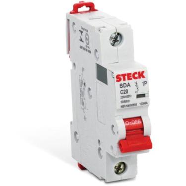 Imagem de Disjuntor DIN Monopolar com Curva C de 20 Ampères - SDD61C20 - STECK