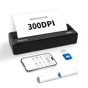 Imagem de Rongta Impressora portátil sem tinta para viagens, impressora térmica Bluetooth sem fio pequena de 300 DPI, compatível com Android, iOS e laptop, suporta rolo de papel térmico A4 A4 de 21,6 cm x 28 cm