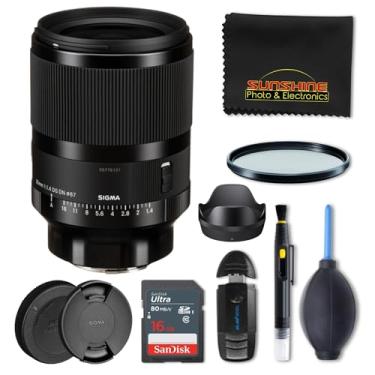 Imagem de Sigma Lente artística 35 mm f1.4 DG DN para Sony E com pacote básico Sunshine Photo - 4 anos de garantia do fabricante dos EUA